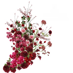 ดอกไม้ประดิษฐ์สี<span class=keywords><strong>แดง</strong></span>ขายส่ง LO-848 ช่อดอกไฟลิลลี่ ซิมบิเดียม ไฮเดรนเยีย แวนด้า ผลเบอร์รี่สี<span class=keywords><strong>แดง</strong></span> ดอกไม้ปลอมสำหรับตกแต่งงานแต่งงานและบ้าน - Product Image 1