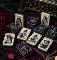 2026 Originality Ensemble de Mahjong Américain 160 Tuiles Acryliques Premium Thème Gothique Crâne d'Halloween Jeu de Table pour 4 Joueurs Prêt à Expédier