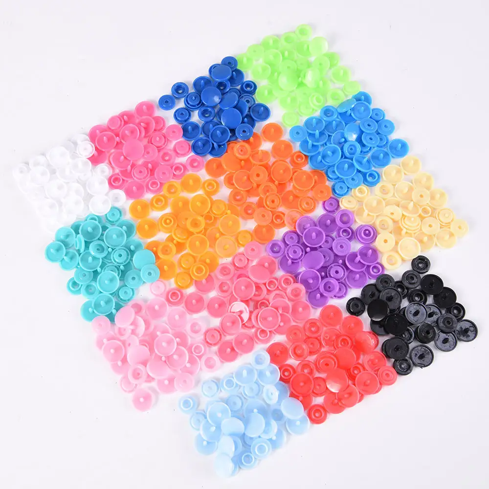 도매 주문 다채로운 플라스틱 스냅 버튼 스냅 패스너 키트