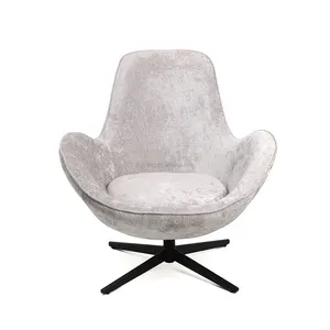 Modern Home Furniture Luxury Leisure New Design Fabric Arm Chair Living Room Egg Shaped Single Swivel Accent Chairs