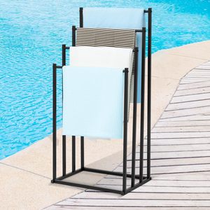 Porte-serviettes à 4 niveaux 96CM pour salle de bain Porte-couvertures en métal autoportant pour l'extérieur de la chambre à coucher Séchoir à serviettes - Product Image 2