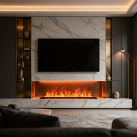 Insert de cheminée à vapeur d'eau 3D écoénergétique, faible consommation, flamme LED à vapeur, cheminée électrique 120/150/200CM, décoration murale intérieure