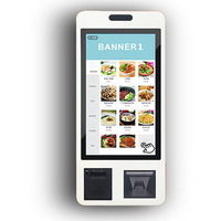 Kiosque d'affichage LCD commercial de 21,5'' et 32'', terminal de commande en libre-service avec écran tactile et SDK pour paiement automatique et lecture de code QR