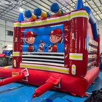 Château gonflable commercial robuste sur le thème du camion de pompiers, réutilisable, pour les entreprises de location de matériel de fête