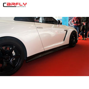 Estilo ZELE para Nissan GTR R35 Extensiones de faldas laterales de fibra de carbono completas Fit 2008-2024 - Product Image 1