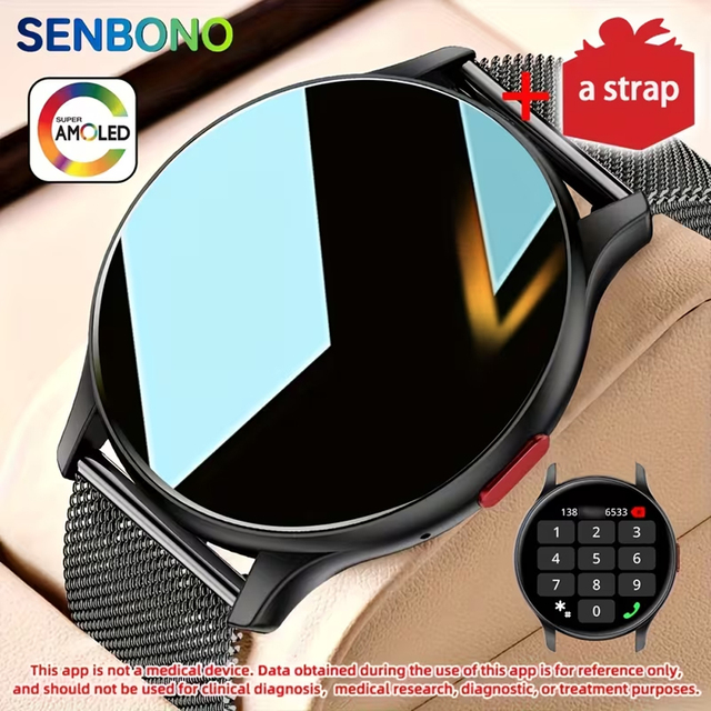 SENBONO MAX11 Fitness Smartwatch 1.43 Inches HD IP68 Waterproof Fitness tracker Heart Rate Monitoring Unisex Smart Watch