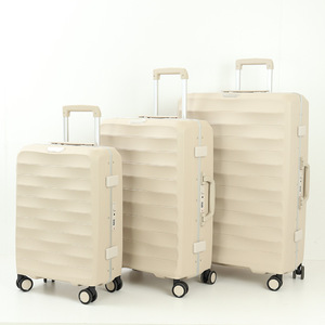 PP Trolley Case 36-55L Expandable <b>Explosion</b> Proof Full Aluminum Handle Three-Piece Set Custom Logo - Product Image 2