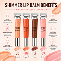 Applicateur en silicone souple, logo personnalisé, soin des lèvres, baume à lèvres naturel brillant, hydratant, repulpant, gloss à lèvres scintillant