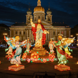 Linternas LED Religiosas Cristianas con Esculturas <span class=keywords><strong>de</strong></span> Jesús y Ángeles, Linterna <span class=keywords><strong>de</strong></span> Seda China para Iglesia, Graduación y Decoración <span class=keywords><strong>de</strong></span> Festivales - Product Image 1