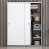 Armoire convertible Dongam – Meuble de chambre moderne en MDF, économique, pour dortoir, chambre à louer, chambre principale – Montage simple, rangement intégré
