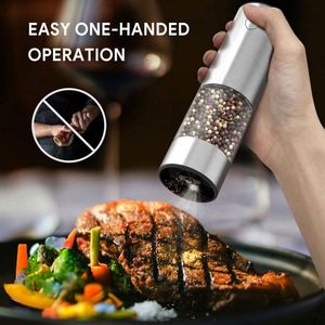 Stainless Steel Automatic Salt ,Electric <b>Pepper</b> Shakers Set Rechargeable Salt and <b>Pepper</b> <b>Grinder</b> with Adjustable Coarseness - Product Image 5