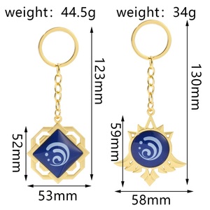 Gioco di vendita caldo <span class=keywords><strong>Genshin</strong></span> Impact 7 Element Eye of God portachiavi luminosi a doppia faccia accessori Cosplay - Product Image 6