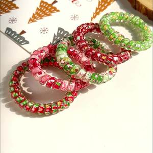 Fil de téléphone <span class=keywords><strong>boucle</strong></span> de cheveux gelée douce fleur fragmentée grand Bracelet fil de téléphone corde à cheveux femmes jeune fille <span class=keywords><strong>Scrunch</strong></span> - Product Image 1