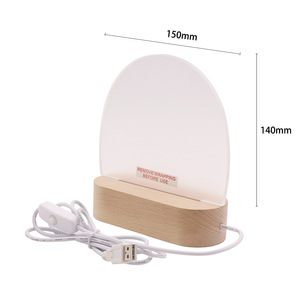 Lampe décorative en acrylique avec tableau de messages, veilleuse LED en acrylique, support de base en bois pour lampe artisanale, lampe USB en bois moderne pour la maison - Product Image 1