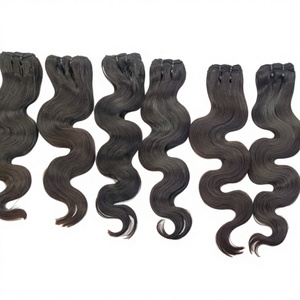 ผมมนุษย์แบบ Body Wave ที่ยังไม่ผ่านกระบวนการ 3 ชิ้น แบบเย็บด้วยเครื่องจักรสองชั้น เกล็ดผมเรียงตัวกันอย่างดี ผมเวอร์จิ้นสำหรับต่อผม - Product Image 2