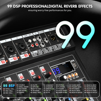 Console de mixage audio 8 canaux, alimentation micro 48V, lecteur MP3 USB intégré, prise en charge OEM ODM, console de mixage audio pour studio professionnel