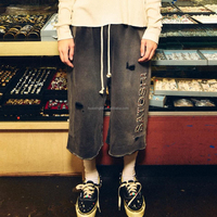 Shorts de jogging amples en molleton de coton à rayures pour homme, style streetwear, personnalisables