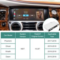 Boîtier décodeur sans fil CarPlay Android Auto HFmidia pour système NBT Rolls-Royce Phantom Ghost Wraith Dawn écran d'origine 10,25 pouces