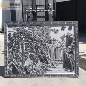 Escultura Jiahua de estilo chino, relieve de piedra para decoración de interiores con diseño de montaña y Gran Muralla China. - Product Image 5