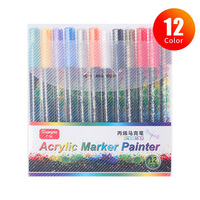 Marqueur Signature Guangna 130 en Plastique Acrylique à Pointe de 0,7 mm pour Papier, Album DIY, Carte Noire et Graffiti - 18 Couleurs