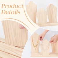 Présentoir à colliers autoportant en bois de pin à un seul niveau, multifonctionnel, facile à installer, support de rangement pour bijoux
