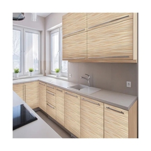 Entrepôts américains Ensemble d'armoires de cuisine modernes modulaires en <span class=keywords><strong>MDF</strong></span> laqué prêt à assembler avec comptoir en résine pour cave à vin et salle à manger - Product Image 4