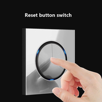 Prise électrique universelle à double paroi, panneau d'interrupteur de réinitialisation gris en verre trempé britannique avec interrupteurs et prises d'éclairage LED 220V