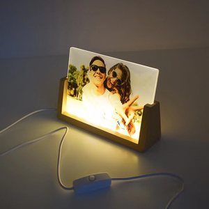 Best Selling Qualisub LED Light USB <strong>8x6</strong>" Acrylic <strong>Photo</strong> <strong>Frame</strong> with Wood Bottom Sublimation Acrylic <strong>Photo</strong> <strong>Frame</strong> Blanks - Product Image 6