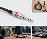 Câble de microphone professionnel en PVC, paire torsadée stéréo/TRS mâle-mâle, fil blindé tressé