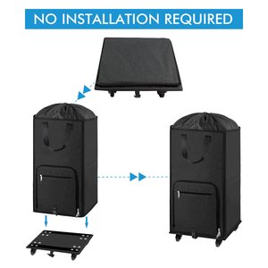 <b>Extra</b> <b>Large</b> Rolling <b>Laundry</b> <b>Basket</b> with Removable Wheels & Zipper Lid Freestanding <b>Laundry</b> Hamper Collapsible Bag for Clothes - Product Image 5