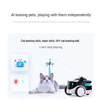 Rola Companion Robot Chat Caméra Jouet Distributeur de Friandises Jouet Plume de Pêche Intelligente avec Caméra pour Chats