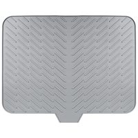 Tapis de séchage pliable en silicone grand format avec plateau de drainage incliné, multi-usages pour comptoir de cuisine ou camping en extérieur