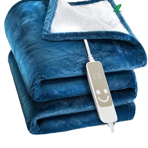 Home Heater Minky Flannel Sherpa 100% Polyester Plain American <strong>Quilted</strong> <strong>Bed</strong> Blanket Heating Electric <strong>Throw</strong> - Product Image 2