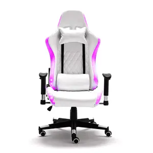 AQ-1167B New Arrival LED Light Gaming椅子Sillas Gamer All白Gaming ChairとLED RGB LightによるUSB Connector