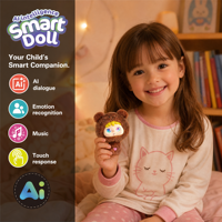 Peluche interactive parlante IA ChatGPT, jouet d'apprentissage pour enfants en 66 langues, compagnon éducatif, 6 styles d'animaux, yeux LED, porte-clés, cadeau
