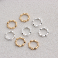 Fermoir à ressort rond en forme de bambou en or 14K plaqué or/argent S925, mousqueton, boucle en O, fournitures pour la fabrication de bijoux