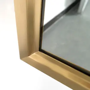 Custom Golden Aluminium Aluminum Metal Framed Mirror Moulding Touch Screen Light led Bathroom Vanity Mirror Frame with led Light