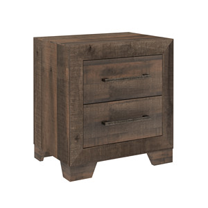 Plinz Brown 2 <b>Drawer</b> Nightstand Wood <b>Storage</b> Cabinet Bedroom Furniture - Product Image 1