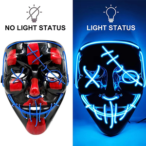 New Product Masque Lumineux Halloween Festival Costume <strong>Scary</strong> Sound Control Glowing <strong>Mask</strong> LED Light up EL Wire <strong>Mask</strong> - Product Image 1