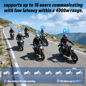 Intercom de casque de moto BEEBEST BE700, étanche IP67, pour casque Bluetooth, lecteur de <span class=keywords><strong>musique</strong></span> numérique en réseau, talkie-walkie - Product Image 3