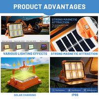 Projecteur solaire d'urgence à haute luminosité 100W, batterie solaire, extérieur, camping, IP66, étanche, ABS, projecteur LED solaire