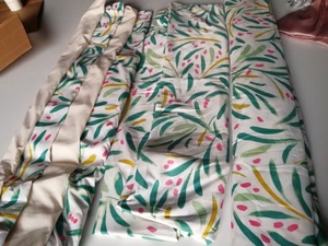 Yellow Flowers and Green <strong>Leaves</strong> Floral Garden Pattern Printed on White, Soft Microfiber <strong>Bedding</strong> (6pcs, Queen Size) - Product Image 2