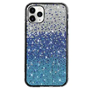 Gradiënt Bling Glitter Kristallen Diamant Telefoonhoesjes Voor Iphone 15 14 13 Pro Xs Max 12 11 Xr 7 8 Plus Zachte Mode Schattige Tpu-Hoes