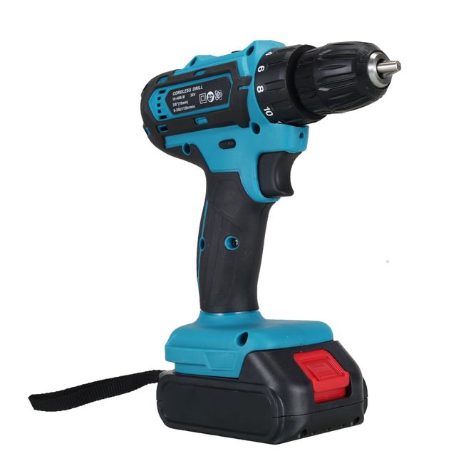 New 36V Lithium-Ion Electric Drill Electric Screwdriver Cordless Drill Two-Speed Adjustable 18Ah Battery Power Tool Drill