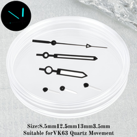 Aiguilles de montre multifonctionnelles en acier inoxydable, pièces de réparation de montre lumineuses bleues et vertes, compatibles avec le mouvement à quartz VK63