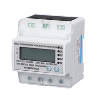 Compteur d'énergie numérique triphasé 4P avec rail Din kWh AC 220V Voltmètre LCD Affichage du compteur analogique et connexion RS485