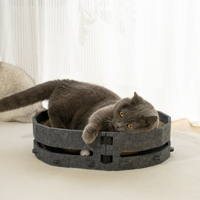 Gratte-chat rond pliable durable avec feutre de sisal en papier ondulé fabriqué à partir de matériaux recyclables avec boule