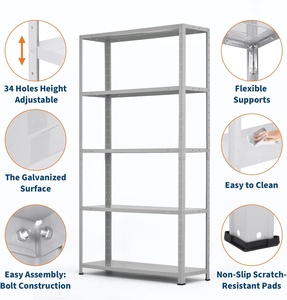 Étagères de <span class=keywords><strong>garage</strong></span> en métal robuste avec 5 couches anti-corrosion, solution de rangement <span class=keywords><strong>à</strong></span> 4-5 niveaux - Product Image 6