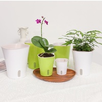 Pot de fleurs rond multi-tailles en plastique à arrosage automatique pour décoration de chambre d'enfant
