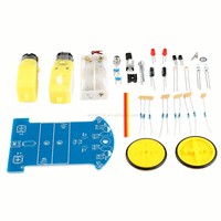 D2-1 Kit Mobil Robot Pintar Pelacak Garis Hitam Putih Pengenal Garis Elektronik DIY Kit D2-1